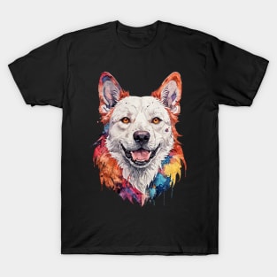 Colorful water paint style dog T-Shirt